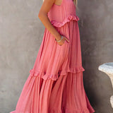 Ilona - Halterneck Dress With Ruffles and Maxi Pockets