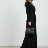 Kara - Long Sleeve Skinny Solid Color Deep V-Neck Maxi Dress