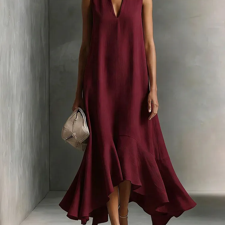 Astra - V-neck Sleeveless Maxi Dress