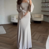 Aiah - Elegant Knitted Maxi Dress