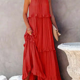 Ilona - Halterneck Dress With Ruffles and Maxi Pockets