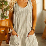 Stella - Striped Pocket Mini Dress