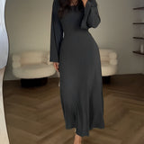 Aiah - Elegant Knitted Maxi Dress