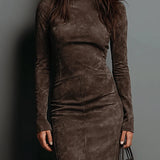 Ava | Suede Midi Dress