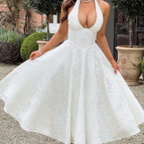 Esmeralda - Halter Sleeveless Midi Dress
