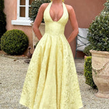Esmeralda - Halter Sleeveless Midi Dress