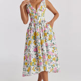 Ariana - V Neck Corset Flare Midi Dress