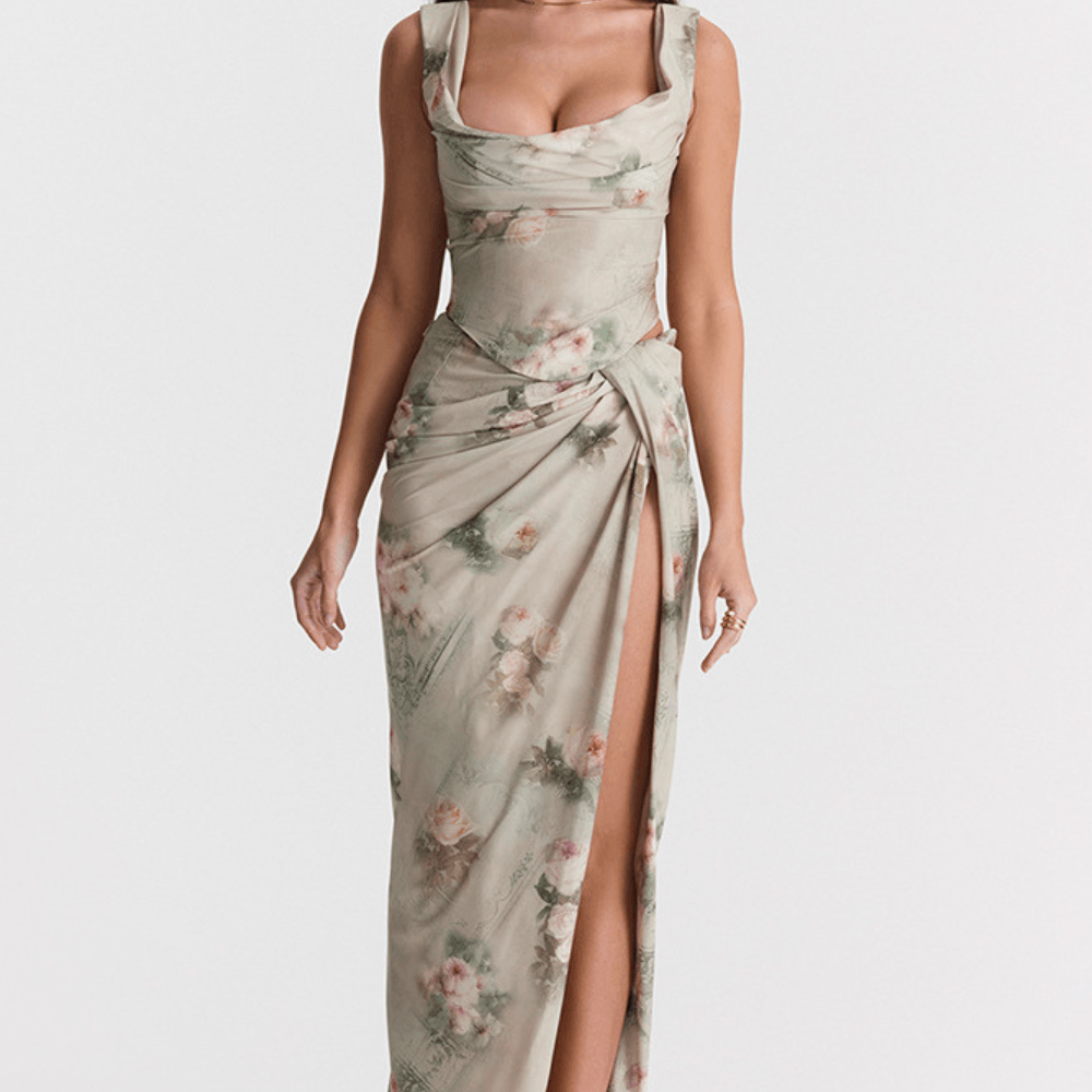 AMARI - BRONZÉ CORSET MAXI SKIRT