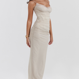 AURELIA - LACE MESH MAXI DRESS