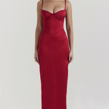 RUBINA - Satin Maxi  Dress