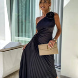 Lizbeth -  Flower Shoulder Maxi Dress