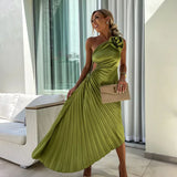 Lizbeth -  Flower Shoulder Maxi Dress