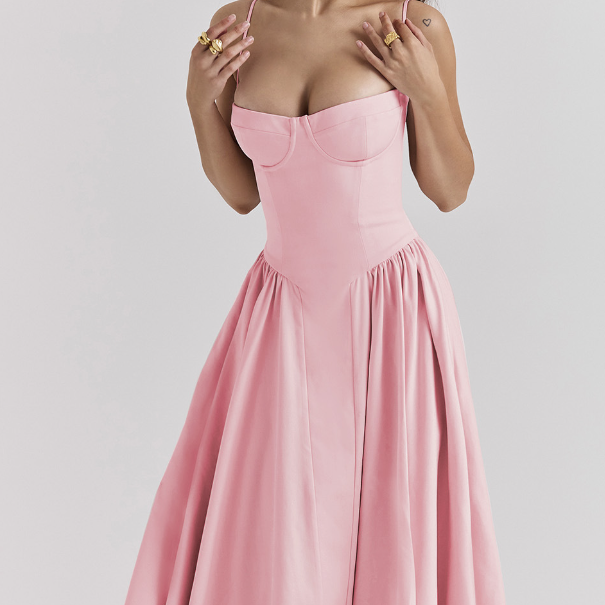 Nina - Sleeveless Corset Midi Dress