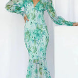 Miley - Flower Print Midi Dress