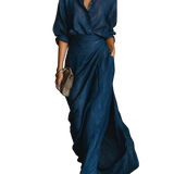 Cielo - Deep Blue Draped Maxi Dress