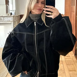 Casual Oversized Leather Jacket