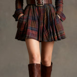 Magdalena | Elegant short checkered dress