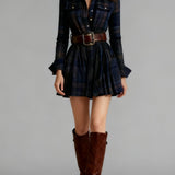 Magdalena | Elegant short checkered dress