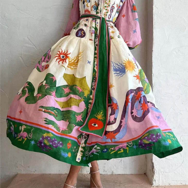 Dorthe - Elegant Italian Maxi Dress