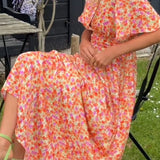 Harlow - Cute floral Maxi Dress with V-neck