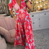 Isabeau - Comfortable Maxi Dress with V-Neck and Pockets