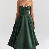 Luce - Satin Tulle Midi Dress