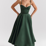 Luce - Satin Tulle Midi Dress