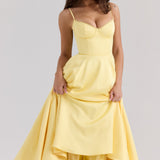 Luce - Satin Tulle Midi Dress