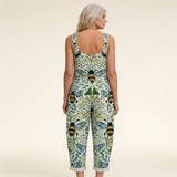 Lioba | Dungarees with Botanical Bee Print