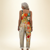 Lucrezia | Dungarees with Bright Floral Print