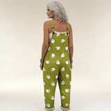 Zenobia | Dungarees with Playful Cockerel Print
