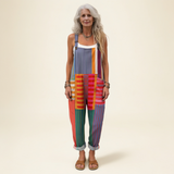 Kreszentia | Dungarees with Colourful Stripe Print