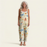 Theodora | Dungarees with Delicate Nature Print