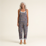 Roswitha | Dungarees with Grey Floral Print