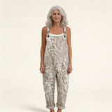 Emerentia | Dungarees with Embroidered Floral Detail