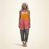 Maximiliana | Dungarees with Colourblock Sunny Print