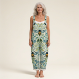 Lioba | Dungarees with Botanical Bee Print