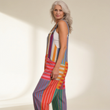 Kreszentia | Dungarees with Colourful Stripe Print