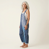 Cristina | Dungarees with Blue Patchwork Print