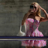 Cecilia | Strapless Floral Dress