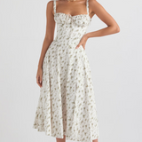 AURORA - LACE-UP CORSET MIDI DRESS